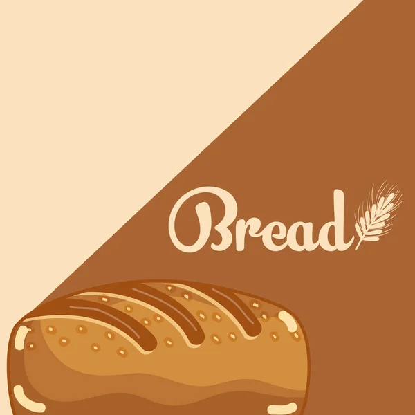 Brot Köstlich Und Frisch Bäckerei Über Braunen Hintergrund Vektor Illustration — Stockvektor