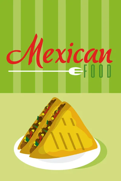 Meksykańskie Jedzenie Menu Karty Wektor Ilustracja Projekt Graficzny — Wektor stockowy