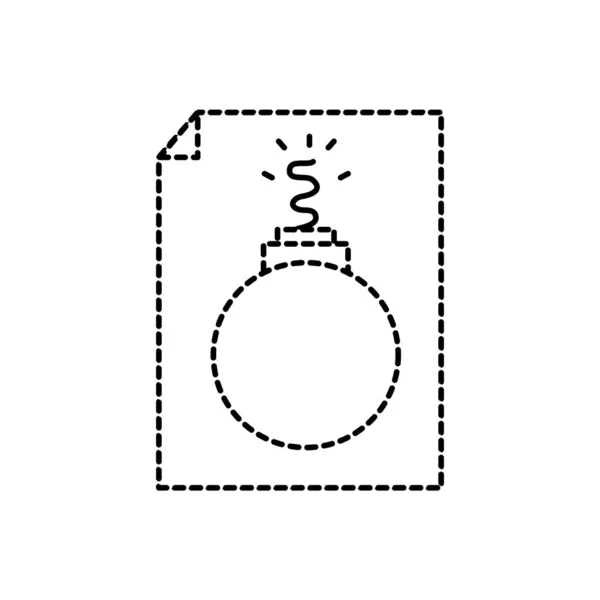 Şekil Tehlike Bomba Silah Imha Kağıt Vektör Çizim Içinde Noktalı — Stok Vektör