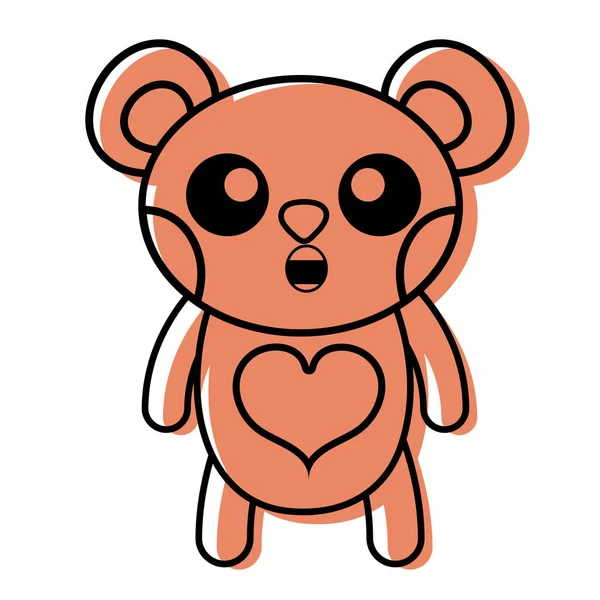 Color Sorprendido Oso Lindo Animal Salvaje Vector Ilustración — Vector de stock