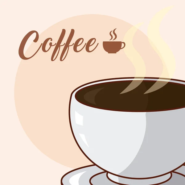 ホット コーヒー カップ ベクトル イラスト グラフィック デザイン — ストックベクタ