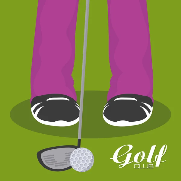 Golf Speler Poten Met Club Bal Vector Illustratie Grafisch Ontwerp — Stockvector