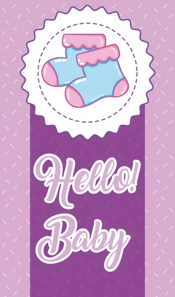 Hello Baby Card Colorful Colors Vector Illustration Graphic Design — Stock Vector