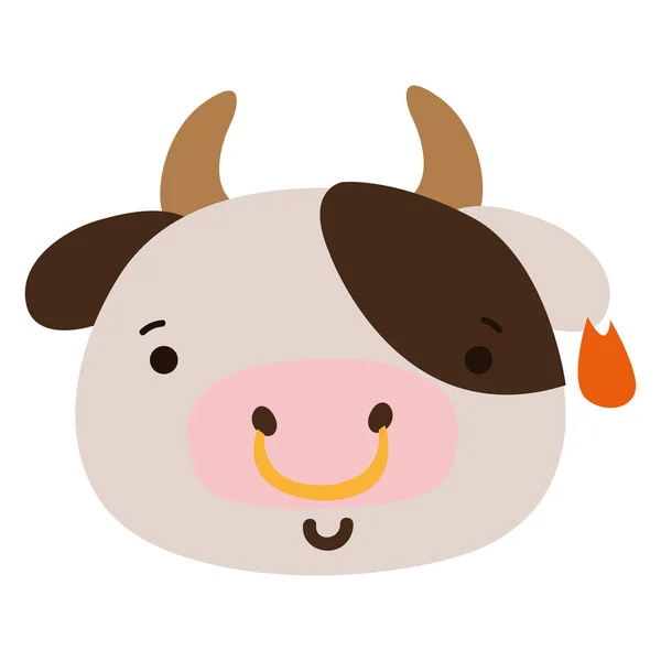 Красочная Векторная Иллюстрация Счастливой Головы Коровы — стоковый вектор