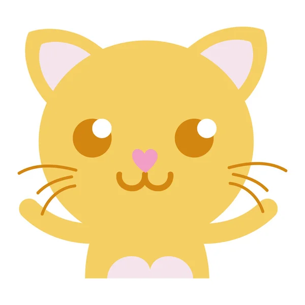 Colorido Sorriso Gato Adorável Felino Animal Vetor Ilustração —  Vetores de Stock