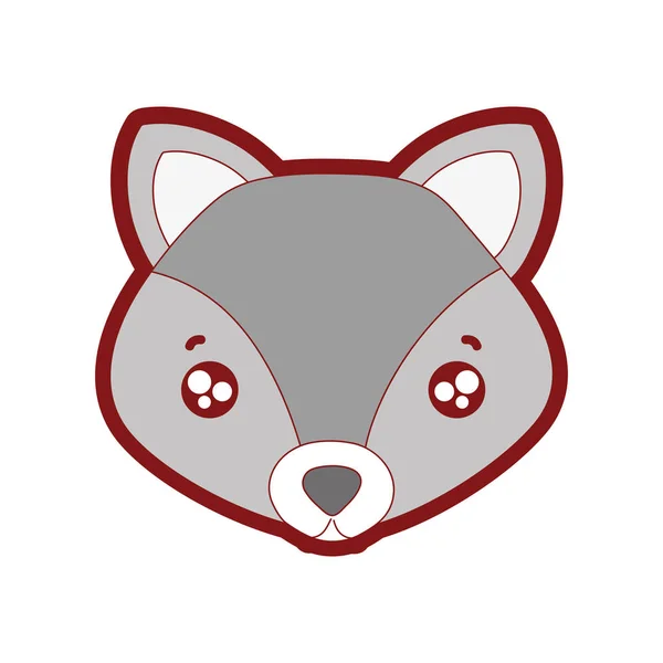 Çizgi Renk Ihale Fox Baş Sevimli Hayvan Vektör Çizim — Stok Vektör