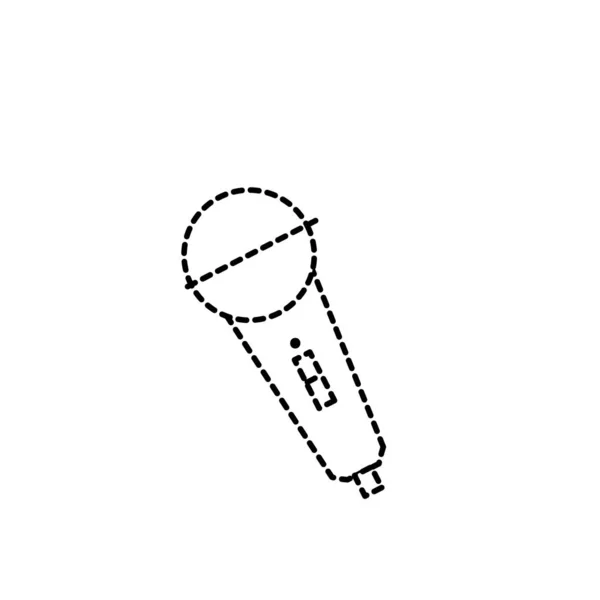 Forme Pointillée Objet Microphone Pour Chanter Karaoké Illustration Vectorielle Musique — Image vectorielle