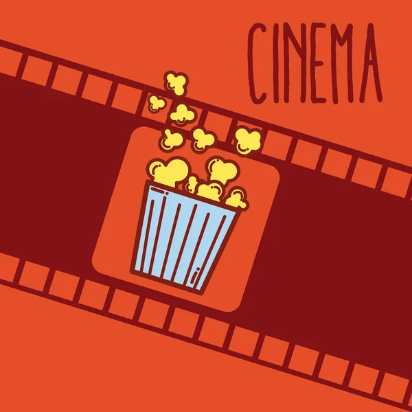 Cinema Cartone Animato Popcorn Colorato Bobina Sfondo Vettore Illustrazione Grafica — Vettoriale Stock