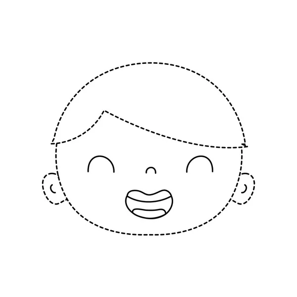 Διάστικτο Σχήμα Χαμόγελο Πρόσωπο Αγόρι Avatar Εικονογράφηση Διάνυσμα Μαλλιά — Διανυσματικό Αρχείο