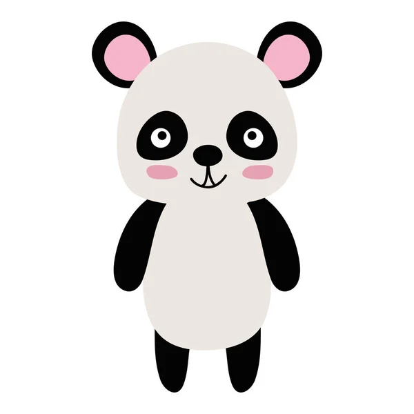 Kleurrijke Schattig Gelukkig Panda Wild Dier Vectorillustratie — Stockvector