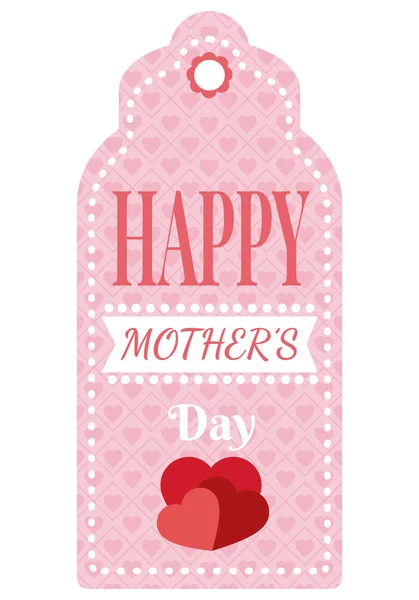 Happy Mothers Day Tag Icona Vettoriale Illustrazione Grafica Design — Vettoriale Stock
