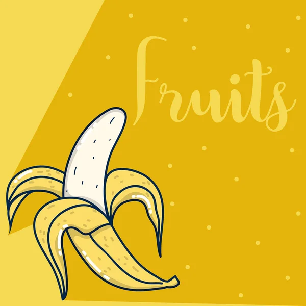 Banán Ovoce Barevné Pozadí Vektorové Ilustrace Grafický Design — Stockový vektor