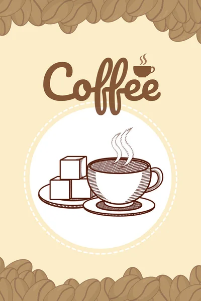 Hand Tekenen Koffie Kaart Vector Illustratie Grafisch Ontwerp — Stockvector