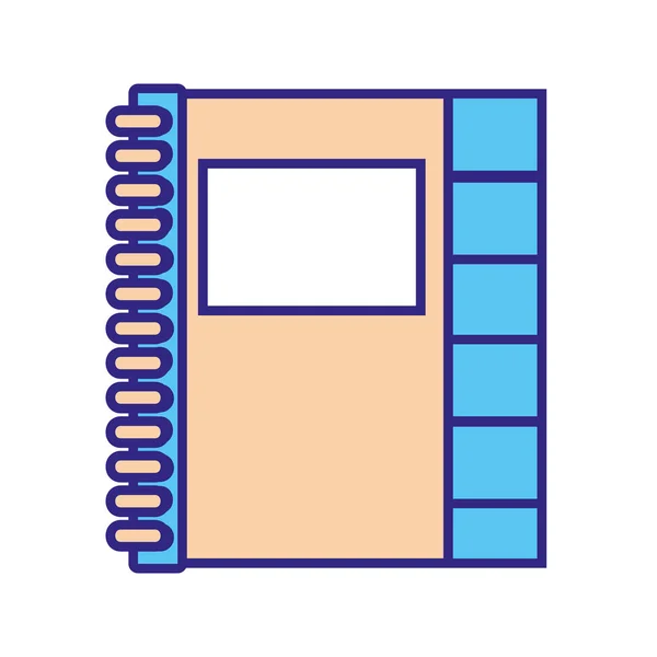 Línea Color Cuaderno Objeto Escuela Educación Diseño Vector Ilustración — Archivo Imágenes Vectoriales