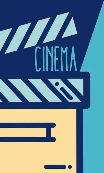 Clapboard Cinema Bonito Desenho Animado Conceito Vetor Ilustração Gráfico Design —  Vetores de Stock