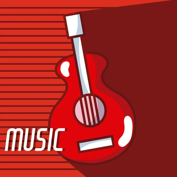Chitară Acustică Instrument Muzical Clasic Peste Ilustrație Vectorială Fundal Colorată — Vector de stoc