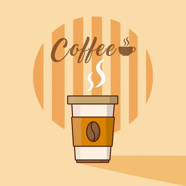 Koffie Cup Vector Illustratie Grafisch Ontwerp — Stockvector