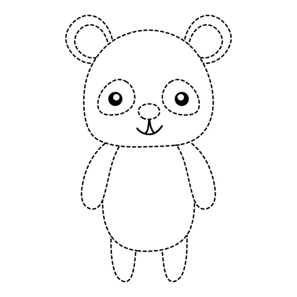 Διάστικτο Σχήμα Γλυκός Και Χαρούμενος Panda Άγριων Ζώων Διανυσματικά Εικονογράφηση — Διανυσματικό Αρχείο