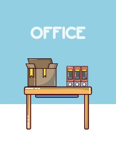 Oficina Lugar Trabajo Interior Con Elementos Vector Ilustración Diseño Gráfico — Vector de stock