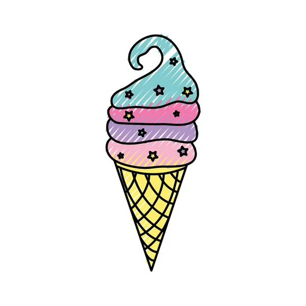 Helado Postre Dulce Tema Comida Diseño Aislado Ilustración Vectorial — Archivo Imágenes Vectoriales