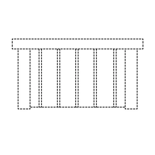 Dotted Shape Office Wood Desk Object Design Vector Illustration — Stock Vector