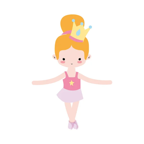 Ballet Rendimiento Práctica Chica Con Diseño Pelo Moño Ilustración Vectores — Vector de stock