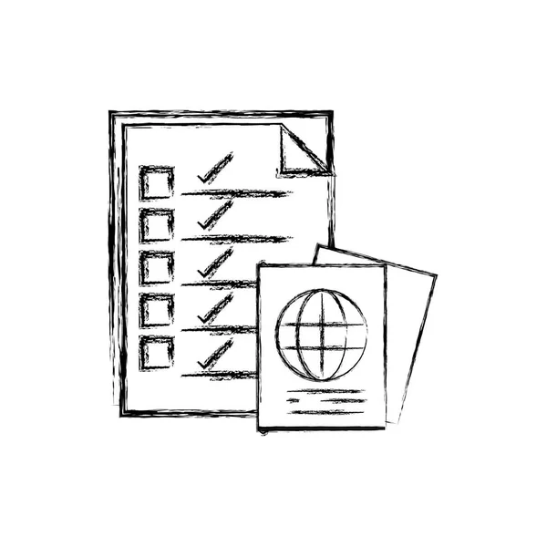 Figure Documents Paper Information Passport Vector Illustration — Stock Vector