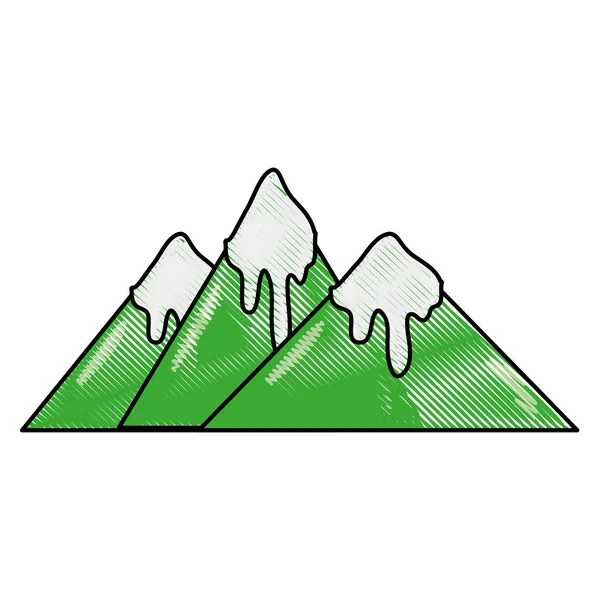 Montañas Naturales Ralladas Con Nieve Ilustración Vectorial Diseño Punta — Archivo Imágenes Vectoriales