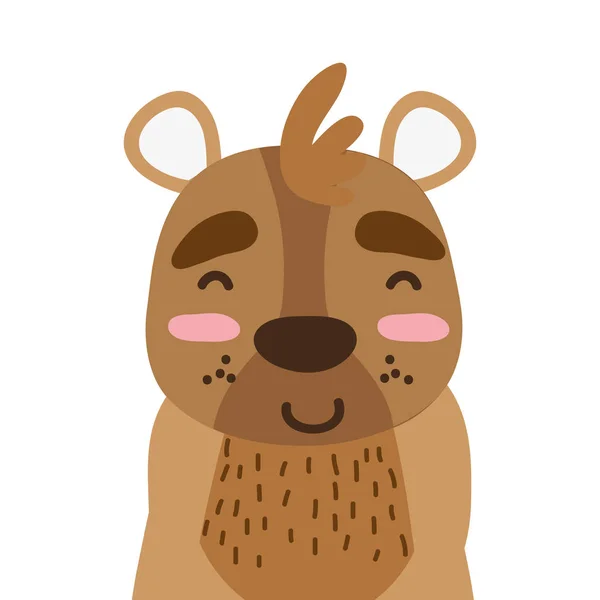 Colorido Adorável Feliz Urso Selvagem Vetor Ilustração — Vetor de Stock