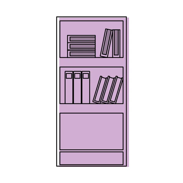 Color Education Bookcase Books Folder Documents Vector Illustration — Stock Vector