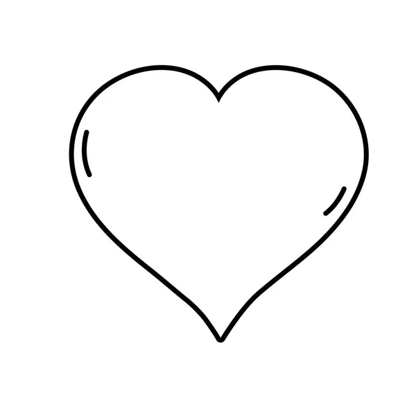 Linie Herz Liebe Symbol Symbol Romantik Vektor Illustration — Stockvektor
