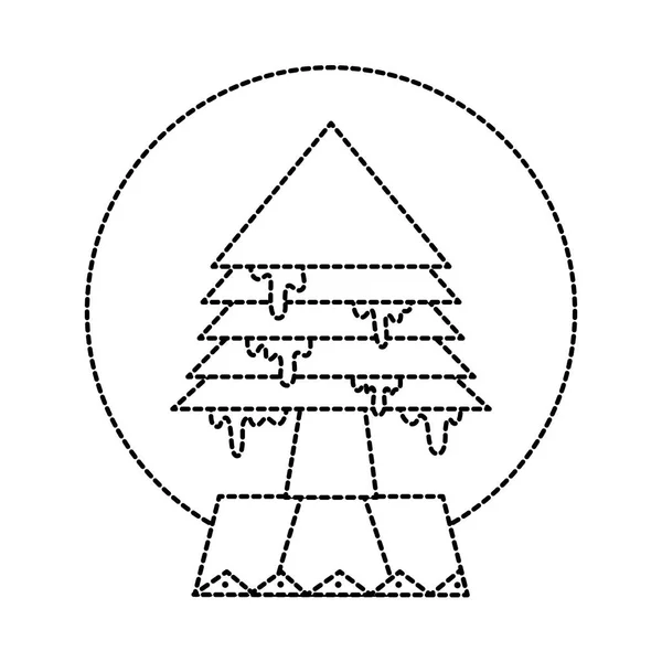 Prickade Merry Christmas Formobjekt Till Dekoration Design Vektorillustration — Stock vektor