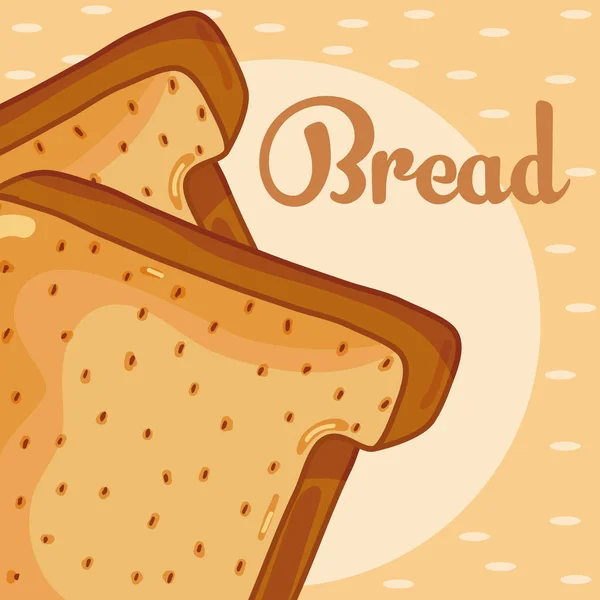 Brood Segmenten Lekker Vers Vector Illustratie Grafisch Ontwerp — Stockvector