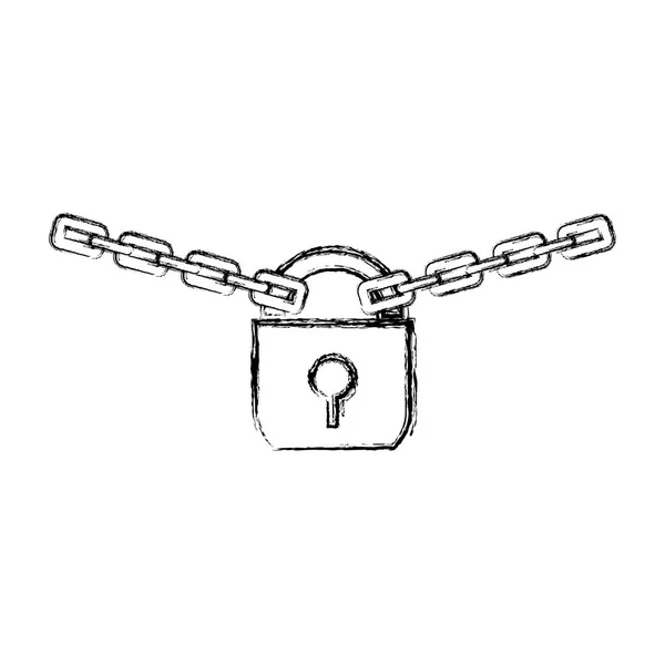 セキュリティ システムおよび警告テーマ分離デザイン ベクトル イラストの南京錠 — ストックベクタ