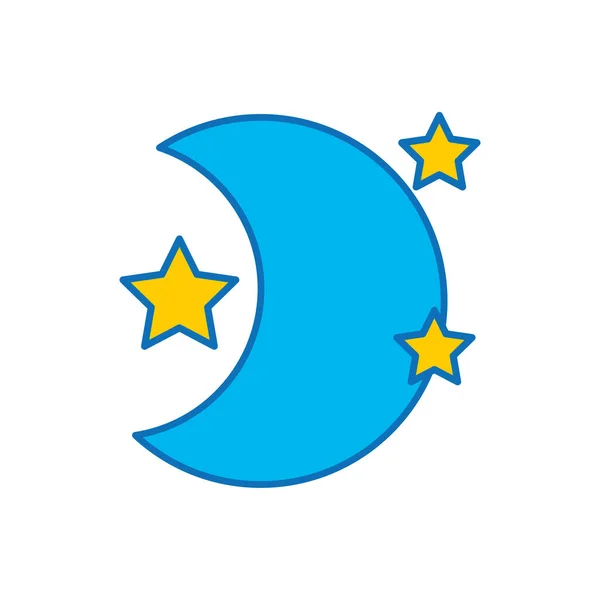Lua Bonito Com Estrelas Ilustração Vetor Espaço Noturno — Vetor de Stock