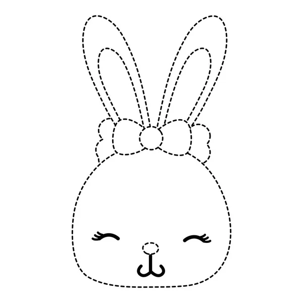 Пунктирна Форма Сором Язлива Голова Кролика Дика Тварина Векторні Ілюстрації — стоковий вектор