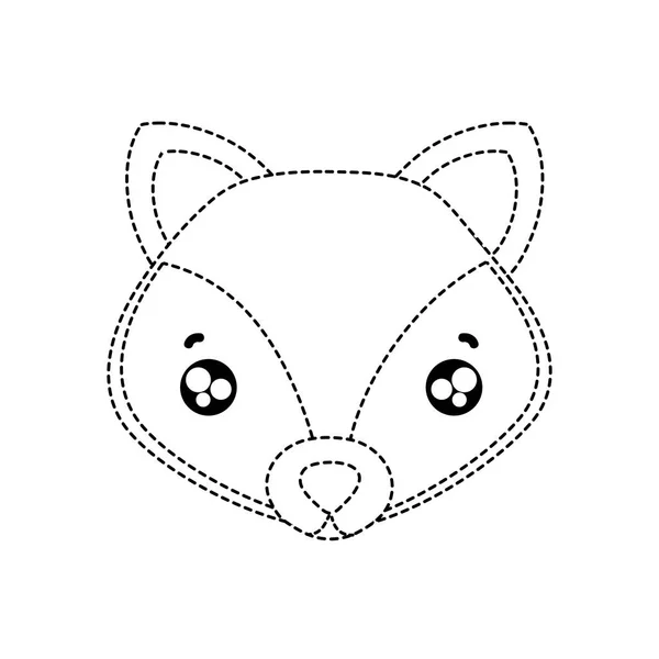 Pontozott Alakzat Pályázati Fox Feje Aranyos Állatok Vector Illusztráció — Stock Vector