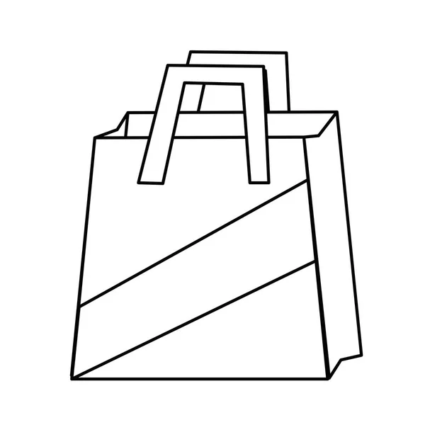 Linie Einkaufstasche Objekt Benutzerdefinierten Shop Vektor Illustration — Stockvektor