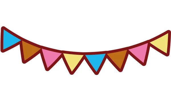 Ligne Couleur Fête Drapeaux Décoration Pour Célébrer Événement Vectoriel Illustration — Image vectorielle