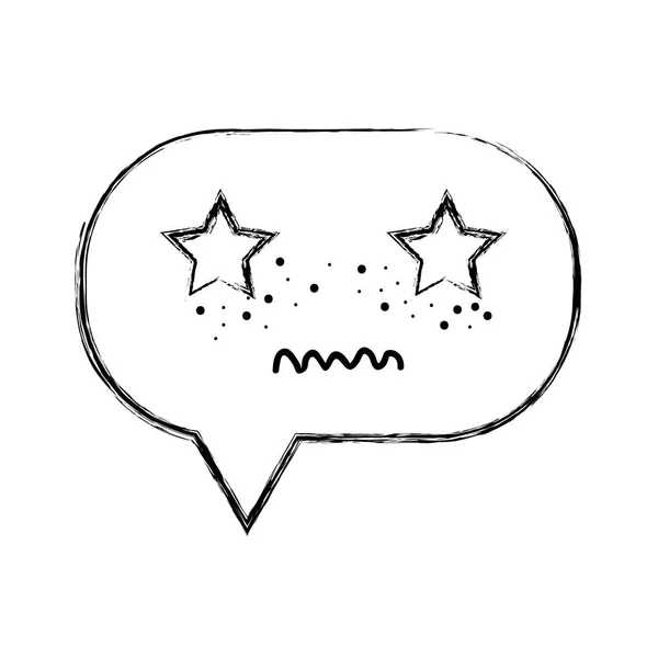 Figura Desagradable Chat Burbuja Kawaii Ilustración Vector Dibujos Animados — Archivo Imágenes Vectoriales