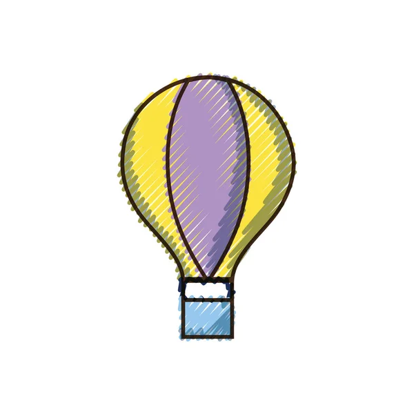 Doodle Voar Viagens Balão Desenho Ilustração Vetorial — Vetor de Stock
