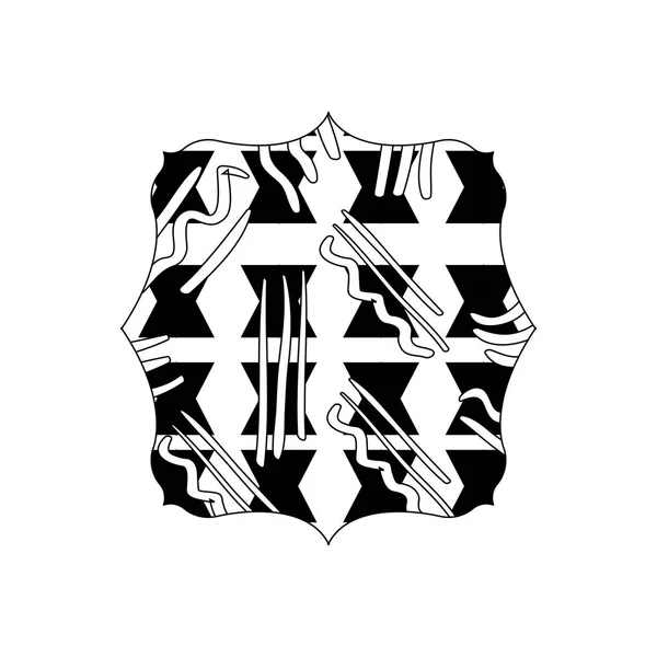 Kontur Kwadrat Geometrycznej Memphis Styl Tło Wektor Ilustracja — Wektor stockowy