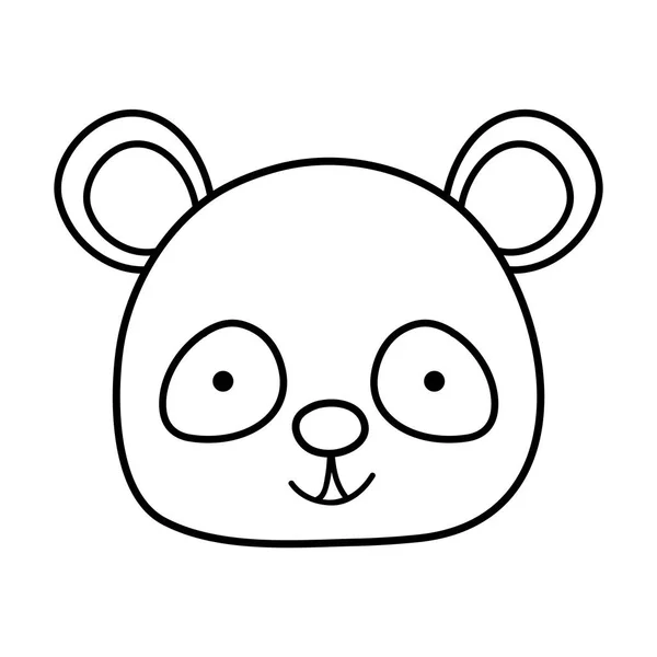 Vonal Boldog Panda Fej Vadon Élő Állatok Vektoros Illusztráció — Stock Vector