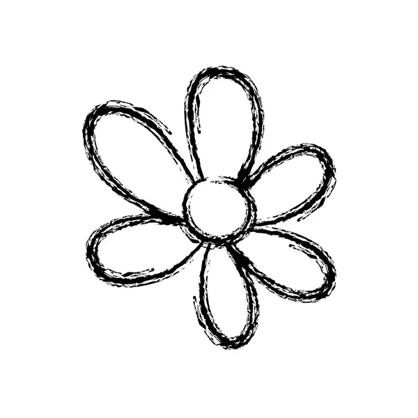 Figur Schöne Blume Mit Niedlichen Blütenblättern Design Vektor Illustration — Stockvektor