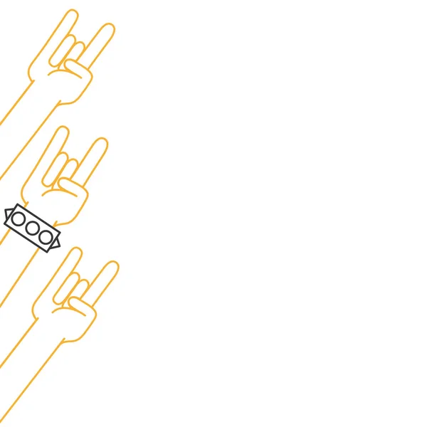 Farbe Linie Hände Oben Mit Geste Kommunikation Vektor Illustration — Stockvektor