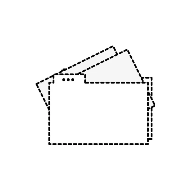 Punktierte Form Aktenordner Mit Dokumenten Papiere Informationen Vektor Illustration — Stockvektor