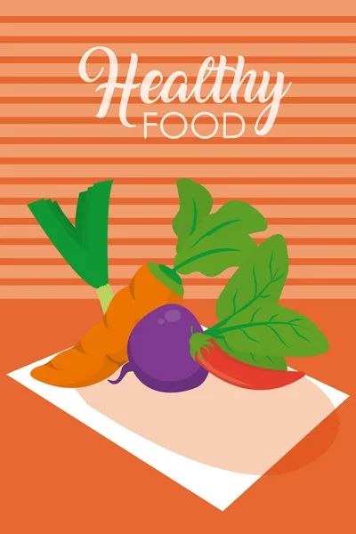 Świeże Zdrowe Warzywa Projekt Graficzny Ilustracja Wektora Obrus — Wektor stockowy