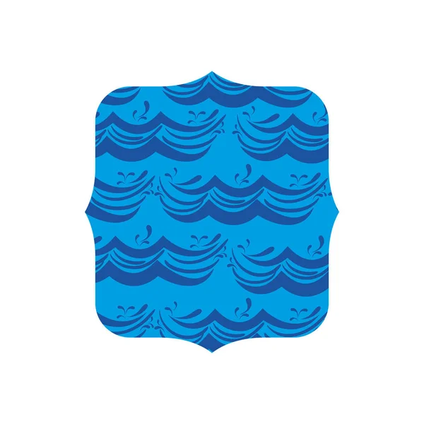 Quadratische Form Mit Blauen Naturwellen Hintergrund Vektor Illustration — Stockvektor
