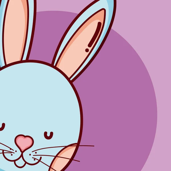 Tatlı Bunny Çizgi Üzerinde Renkli Arka Plan Vektör Çizim Grafik — Stok Vektör