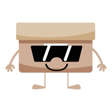 kolları ve bacakları ile mutlu kutusu arşiv kawaii illüstrasyon vektör